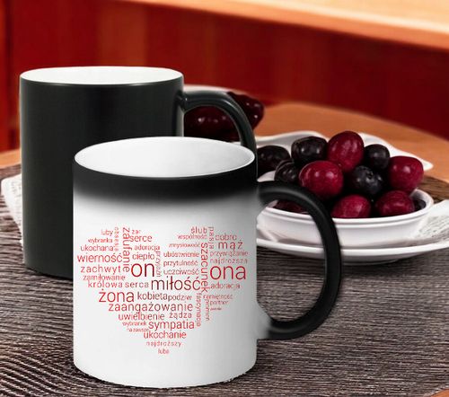 KUBEK MAGICZNY PREZENT DLA DZIEWCZYNY ŻONY MĘŻA CHŁOPAKA WALENTYNKI WZORY na Arena.pl