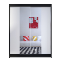 Szafa przesuwna Camino II z lustrem 150cm - CZARNY/BIAŁY