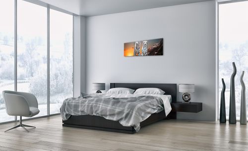 Obraz Na Płótnie - Tygrys Skała  - 90X30 Cm - Ca90X30-2901 na Arena.pl