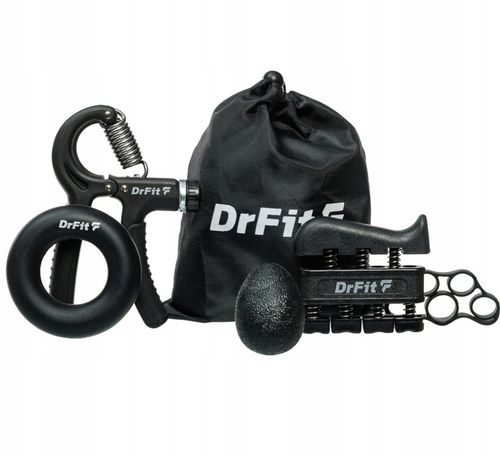 Ściskacz do Rąk Zestaw do Treningu Dłoni 5 Elementów Mocne Trwałe DrFit na Arena.pl