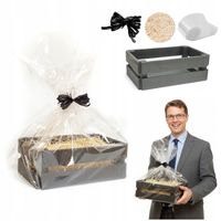 Kosz koszyk prezentowy upominkowy skrzynka drewniana czarna prezent