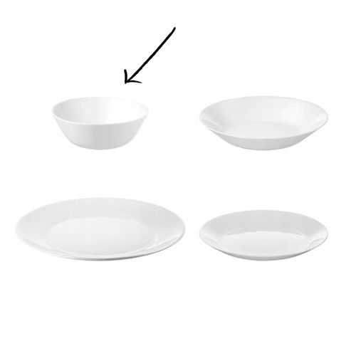 ZESTAW MISECZEK OFTAST 15 cm komplet 12 szt białe szkło hartowane na Arena.pl