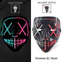 Maska LED neonowa straszna żółta – style 3