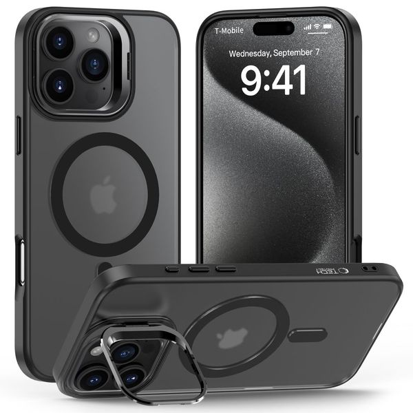 Etui Tech-Protect Magstand MagSafe TPU DO iPhone 16 Pro Czarne zdjęcie 1