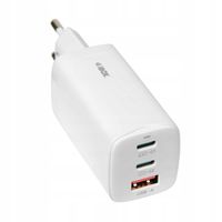 Ładowarka sieciowa GaN iBOX C-65 USB-C PD65W, kabel USB-C, White