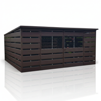 Wiata Śmietnikowa 4×3 m Ciemny Brąz Dach jednospadowy, brama