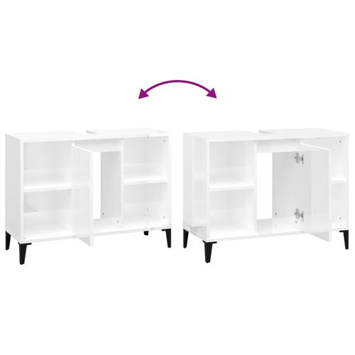 Szafka pod umywalkę, biała, wysoki połysk, 80x33x60 cm na Arena.pl