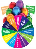 KOŁO FORTUNY dla dzieci ZABAWA + 20 x BALON + 20 x ZDRAPKA + 20 x