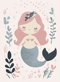 Plakat 13x18cm Wzory dla Dzieci, Dziewczynki Do Pokoju - Syrenka 3