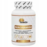 Niacinamid 500 mg (Witamina B3) 120 Tab – Niacinamide, Energia – Sowelo