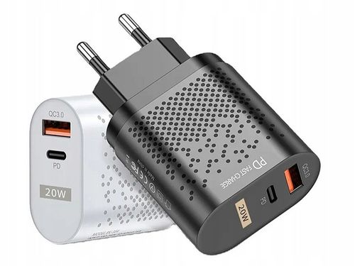 SZYBKA ŁADOWARKA QC USB QUICK CHARGE 3.0 USB-C PD 20W MOCNA TYP C ZASILACZ na Arena.pl