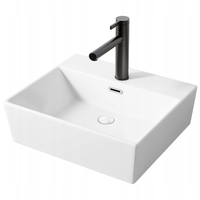 Biała umywalka ceramiczna biała nablatowa duża 40 x 30 cm