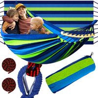 HAMAK OGRODOWY DWUOSOBOWY XXL 250x150 2 Osobowy Turystyczny Z DRĄŻKIEM DUŻY