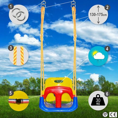 HUŚTAWKA DLA DZIECI OGRODOWA ZEWNĘTRZNA lub DOMOWA MODEL ZE STOLICZKIEM 4w1 na Arena.pl