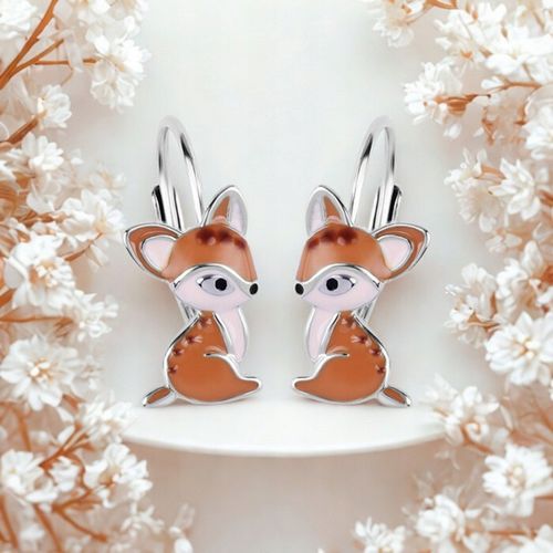 KOLCZYKI SREBRNE DLA DZIEWCZYNKI SARENKA ANGIELSKIE ZAPIĘCIE SARENKI BAMBI na Arena.pl