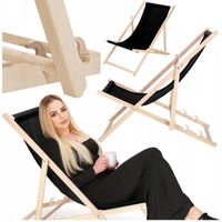 LEŻAK DREWNIANY OGRODOWY PLAŻOWY SKŁADANY CZARNY LEŻAKI PLAŻOWE PRODUCENT