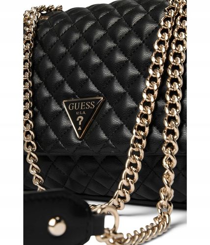 Guess Torebka Damska mała pikowana listonoszka HWEQG9 54121 Czarna na Arena.pl