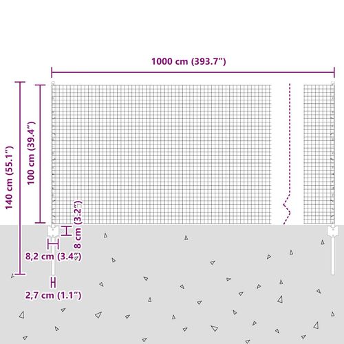 Ogrodzenie z słupkami Srebrny 1 x 10 m Stal na Arena.pl