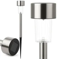 Lampa solarna lampka ogrodowa wbijana led z czujnikiem zmierzchu słupek