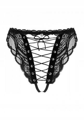 Stringi sznurowane, otwarty krok. Majtki S/M na Arena.pl