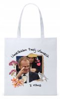 Donald Tusk Platforma Torba Eco Biała Shopper Z Nadrukiem Ze Zdjęciem