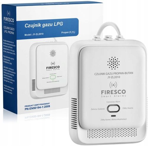 CZUJNIK GAZU LPG Firesco JY-ZL2010 DETEKTOR PROPANU CZUJKA PROPANU-BUTANU na Arena.pl