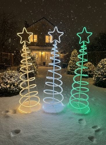 Choinka LED Neonowa Zimna Biel 120 cm Świąteczna Ozdoba Świecąca Zewnętrzna na Arena.pl