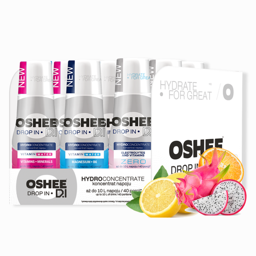 OSHEE DROP IN Zestaw 9x Hydrokoncentrat - Witaminy, Elektrolity, Magnez na Arena.pl