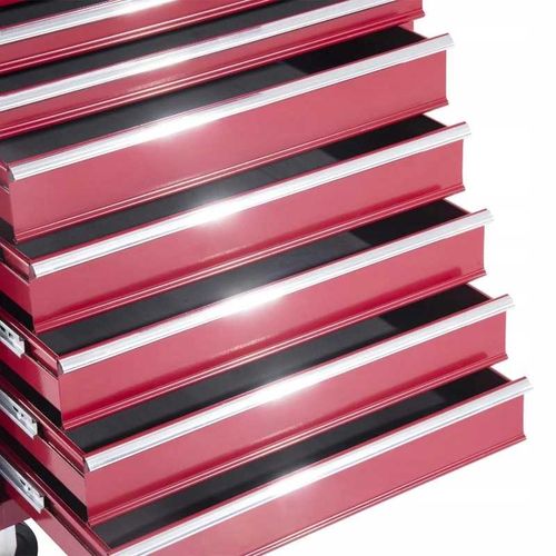 Wózek Narzędziowy 16 Szuflad 61,5 x 33 x 113 cm - Czerwony na Arena.pl