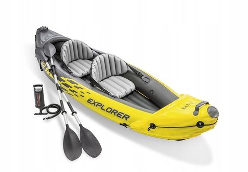 Kajak dmuchany Explorer K2 312x91x51cm INTEX 68307 2 miejsca wiosła na Arena.pl