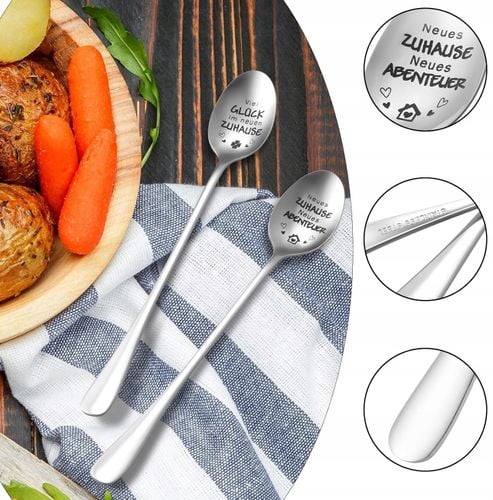 Łyżeczka Łyżeczki Do Kawy Latte Lodów Deserów Deserowe Długa Zestaw 4 Szt. na Arena.pl