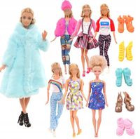 UBRANKA DLA LALEK SUKIENKI CIUSZKI PŁASZCZ BUTY ZESTAW