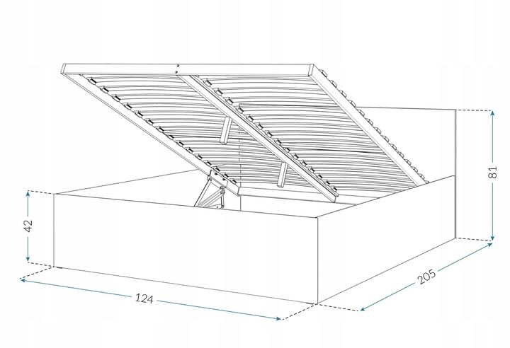 Łóżko 120x200 + materac podnoszone PANAMA PM zdjęcie 5