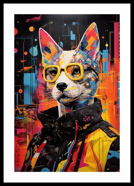 Plakat 30x45cm Kot w Miejskim Stylu zdjęcie 3