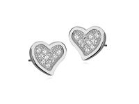 POZŁACANE SREBRNE KOLCZYKI SERCA HEARTS CYRKONIE