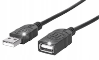 Kabel Przedłużacz USB 2.0 AM-AF 3 m Czarny