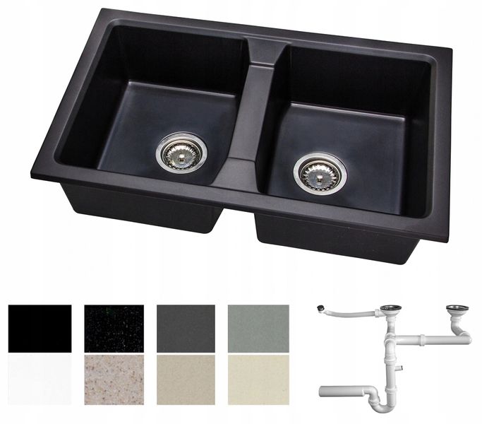 ZLEW ZLEWOZMYWAK GRANIT 8 kolorów 77x48 + SYFON zdjęcie 1