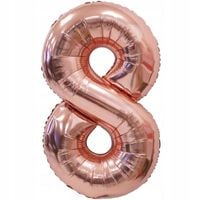 balon różowe złoto cyfra 8 dekoracja urodziny impreza 80cm ozdoba foliowy