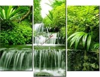 90CM 70 ZEGAR 3 ELEM WODOSPAD LESIE DESZCZOWYM SCIENNY DRUK