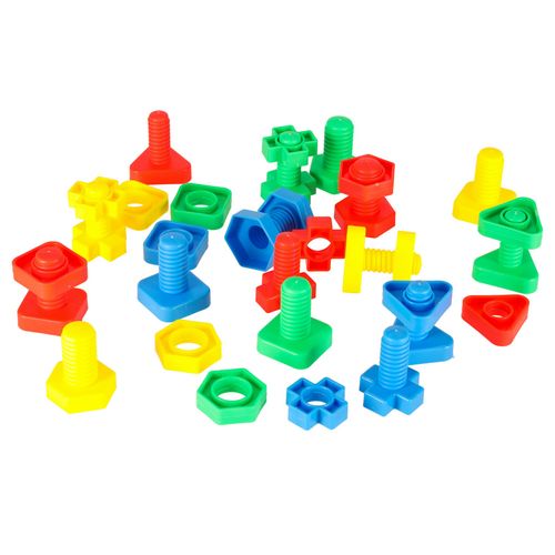 Klocki Konstrukcyjne Edukacyjne Śruby Montessori 30 Elementów na Arena.pl