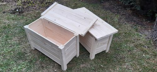 SKRZYNIA ŁAWKA OGRODOWA DREWNIANA 90cm lub 80cm Ławka, 2 Kolory, producent na Arena.pl