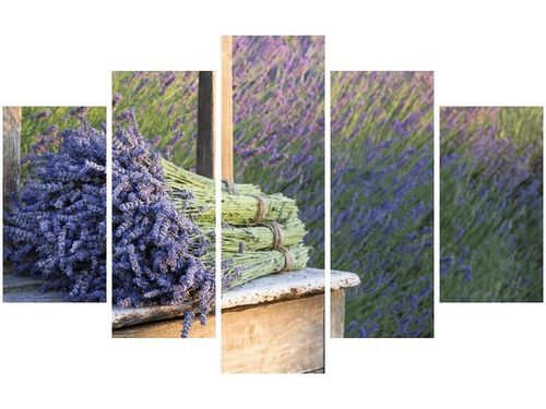 70 100CM OBRAZ 5 ELEM BUKIET LAWENDY DRUK PŁÓTNO na Arena.pl