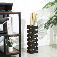 Parasolnik czarny nowoczesny ażurowy LOFT 49 cm