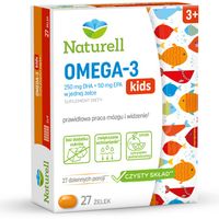 Naturell Omega-3 Kids kwasy omega 3 DHA EPA dla dzieci bez cukru 27 żelek