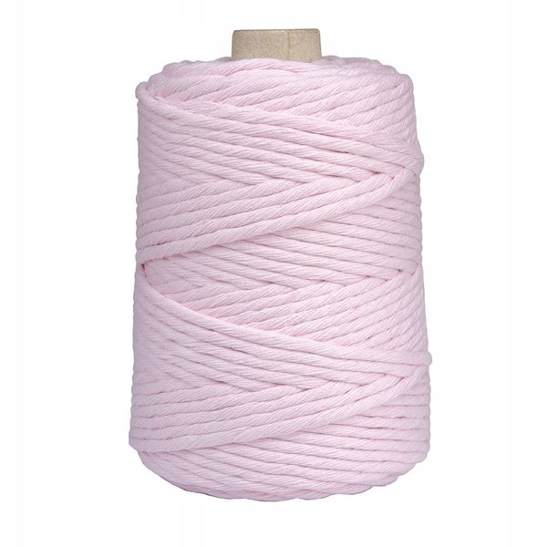 SZNUREK bawełniany jasny róż 5mm 100m zdjęcie 1