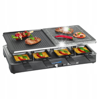 GRILL ELEKTRYCZNY KAMIENNY RACLETTE STOŁOWY OPIEKACZ 8 OSÓB PATELNI 1400W