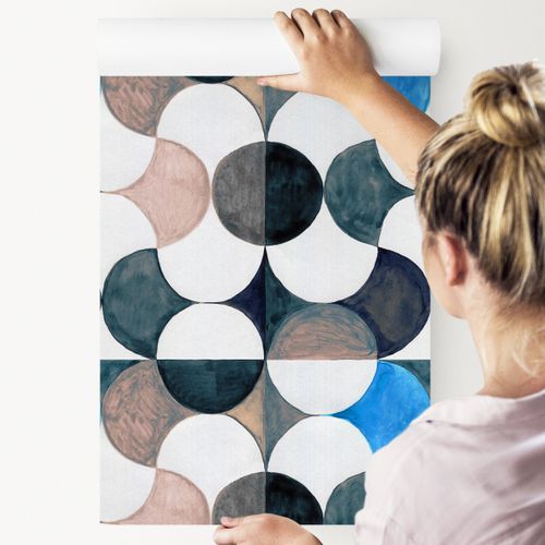 Tapeta GEOMETRYCZNA - Abstrakcja Malowana Akwarelą na Arena.pl