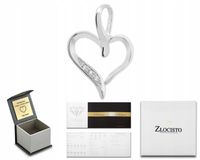 ZŁOTA ZAWIESZKA Z BRYLANTAMI SERCE 585 BIAŁE ZŁOTO