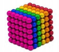 Neocube klocki magnetyczne kulki 5mm Tęcza Kolorowe Zabawka 216 szt.