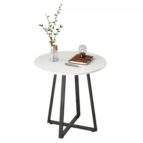 STOLIK KAWOWY OKRĄGŁY ŁAWA DO SALONU LOFT BIAŁY INDUSTRIALNY  NOWOCZESNY na Arena.pl